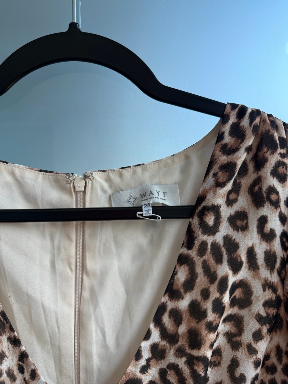 Wayf Cheetah Print Mini Dress with Flower Detail - Picture 3 of 4